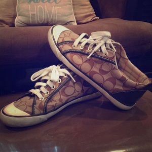 Coach Barrett Brown Khaki Pattern Shoes